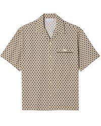 Lacoste - Camicia A Maniche Corte Stampa Geometrica - Lyst