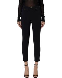 Elisabetta Franchi - Pantalone Dritto Con Patte Nero - Lyst