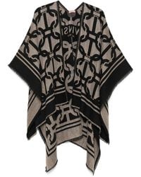 Twinset - Poncho E Con Motivo Geometrico E Frange - Lyst