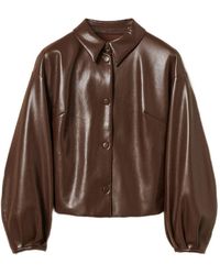 Twinset - Bomber Donna Marrone Colletto A Camicia - Lyst