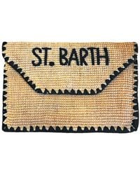 Mc2 Saint Barth - Pochette Jute Envelope Rafia E Nera - Lyst