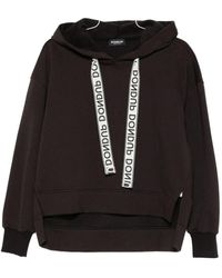 Dondup - Felpa Nera Con Cappuccio - Lyst