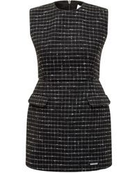 MSGM - Abito A Quadri Senza Maniche - Lyst