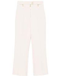 Elisabetta Franchi - Pantaloni A Taglio Dritto Con Zip - Lyst