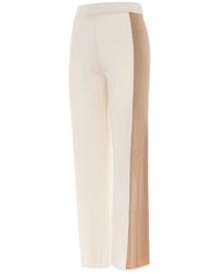 Akep - Pantalone Con Bande Laterali Cammello - Lyst