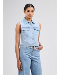 Suncoo - Veste sans manches en denim de coton - Lyst