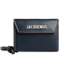 Jacquemus Le Porte Calfskin Leather Wallet - Blue