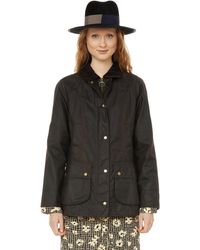 Barbour Beadnell Cotton Waxed Jacket in Red (Black) | Lyst UK