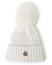 Moncler - Bonnet à pompon en laine mélangée - Lyst