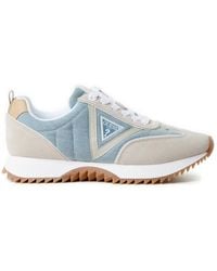 Guess - Baskets bi-matière en cuir mélangé - Lyst