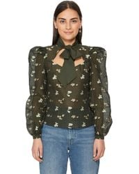 Custommade• Shirt With Embroidered Flowers - Green