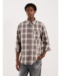 ARMANI EXCHANGE - Chemise droite à carreaux en coton - Lyst