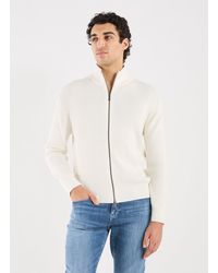 ARMANI EXCHANGE - Gilet col camionneur en laine vierge et coton mélangés - Lyst