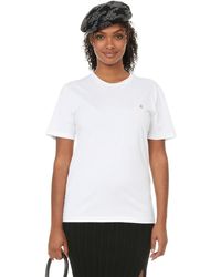 ESTER MANAS T-shirt With Cotton Logo Patch - White