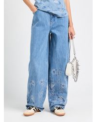 ROTATE BIRGER CHRISTENSEN - Jean Rhinestone Wide Leg - Lyst