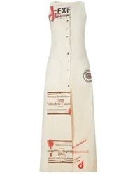 Marine Serre - Robe Longue Imprimée En Coton - Lyst