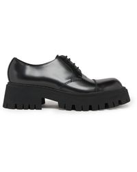 Balenciaga Tractor 65 Mm Lace-up Derby In Leather - Black