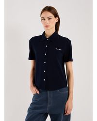 Miu Miu - Top à logo en coton - Lyst
