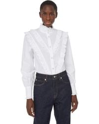 Custommade• Cana Organic Cotton Shirt With Ruffles - White