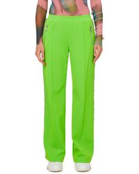 Area Trousers With Rhinestone Details - Green