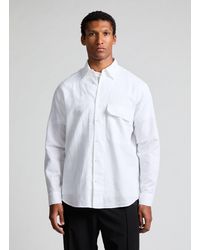 ARMANI EXCHANGE - Chemise droit en coton et lin - Lyst