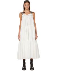 Area Maxi Dress With Rhinestones - White