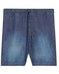 Loewe - Short Droit En Peau Et Coton - Lyst