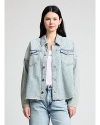 Guess - Surchemise à strass en denim de coton - Lyst
