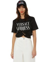 Versace T-shirt logotypé avec détail épingle - Noir