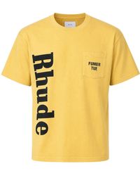 Rhude - Logo Pocket Tee Washed Sahara - Lyst