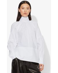 Proenza Schouler Crisp Cotton Turtleneck Top - White