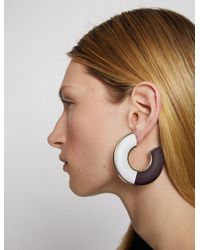 Proenza Schouler Leather Hoop Earrings - Brown