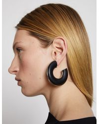 Proenza Schouler Leather Hoop Earrings - Black
