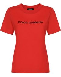 Dolce & Gabbana T-shirt With "dolce&gabbana" Print - Red