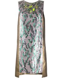 Matthew Williamson Panelled Sequin Cocktail Dress - Multicolour