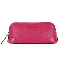 Gucci Dark Pink Diamante Leather Cosmetic Case