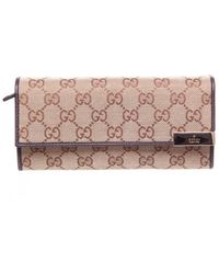 Gucci Travel Bag In Beige And Ebony GG Supreme Fabric With Brown 