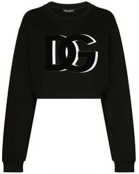 Dolce & Gabbana Cropped Logo Sweatshirt - Black