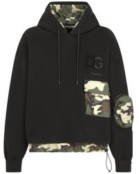 Dolce & Gabbana Cotton The reborn To Live Collection Camo Sweatshirt in Green for Men gym and workout clothes Sweatshirts Mens Clothing Activewear 