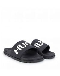 black hugo boss slides