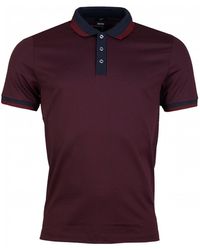BOSS Phillipson Mini Stripe Polo Shirt - Red