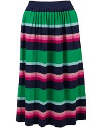 Ted Baker Supernatural Striped Knitted Midi Skirt - Green