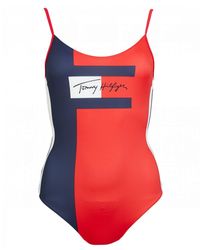 tommy hilfiger flag one piece swimsuit
