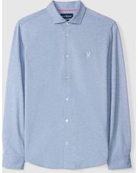 Psycho Bunny - Dalton Melange Knit Long Sleeve Shirt - Lyst