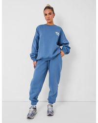 Public Desire - Kaiia Design Relaxed Fit Cuffed Jogger Co-ord Denim Blue - Lyst