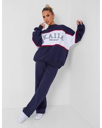 Public Desire - Kaiia Sport Oversized Sweatshirt In Navy - Lyst