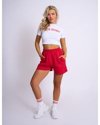 Public Desire - Kaiia Logo Sweat Shorts Red - Lyst