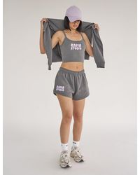 Public Desire - Kaiia Studio Bubble Logo Sweat Shorts Dark Grey & Lilac - Lyst