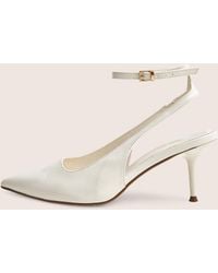 Public Desire - Louis Off White Patent Ankle Strap Court Mid Heel - Lyst