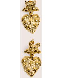 Public Desire - Heart And Star Gold Plated Earrings - Lyst